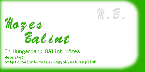 mozes balint business card